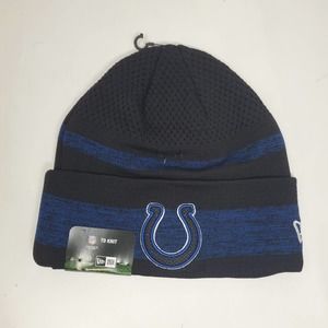 New Era Black Indianapolis Colts 2021 NFL Sideline Tech Cuffed Knit Hat